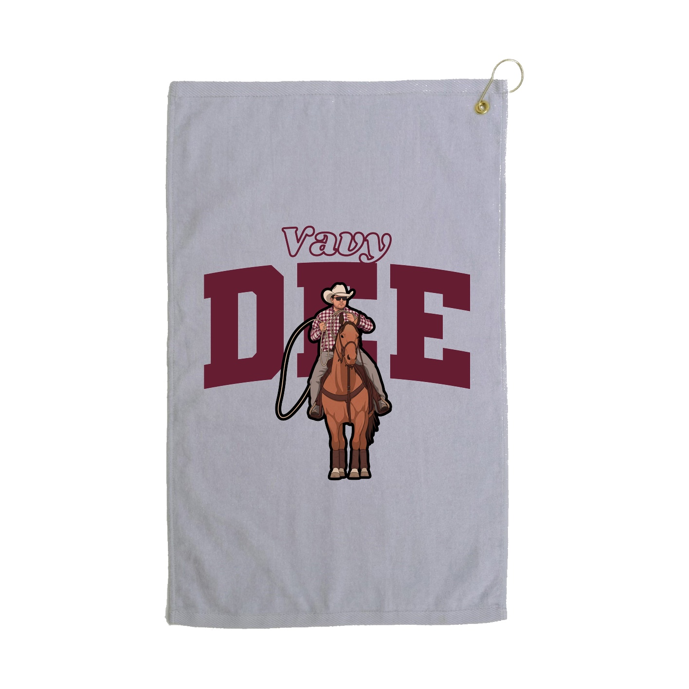 Golf Towel — Name Arch in Grey