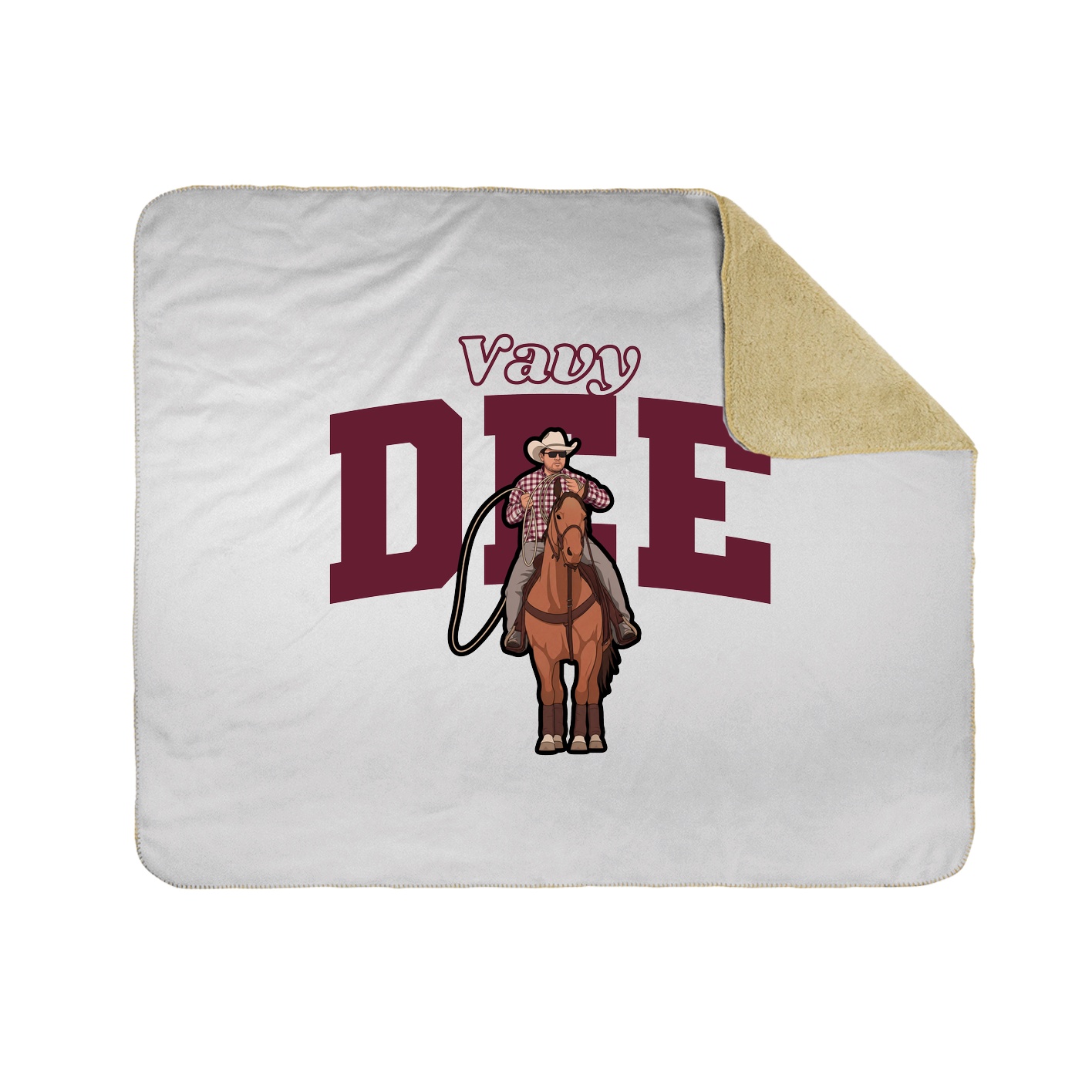 Throw Blanket — Name Arch in White
