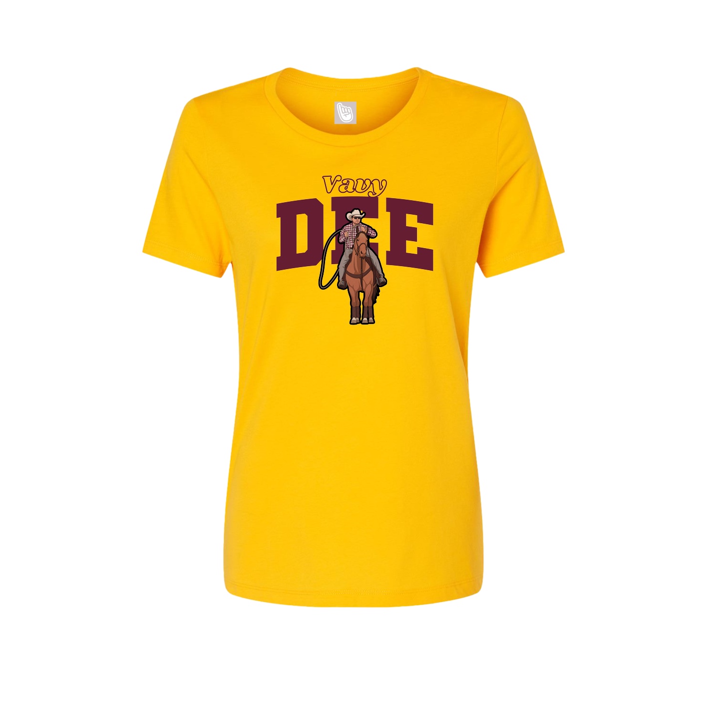 Fitted Women's Tee — Name Arch in Gold