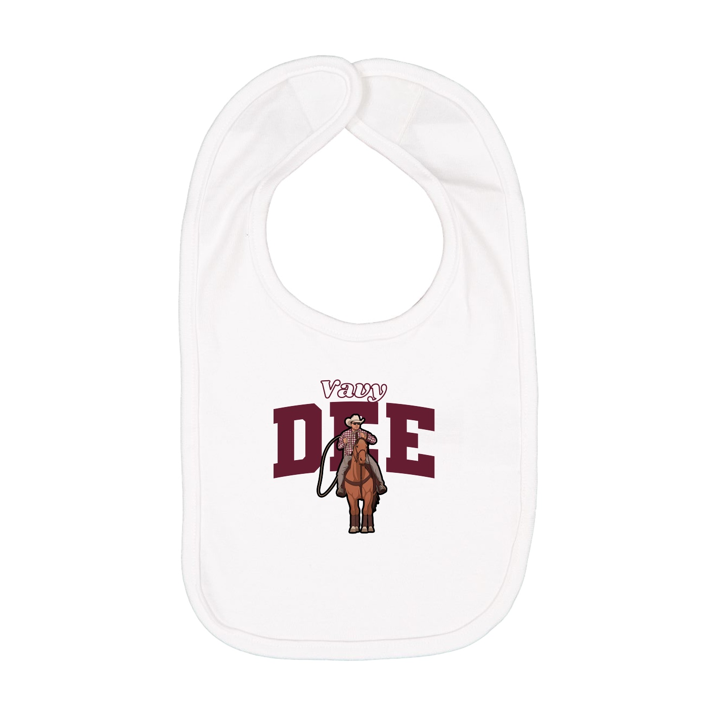 Infant Bib — Name Arch in White