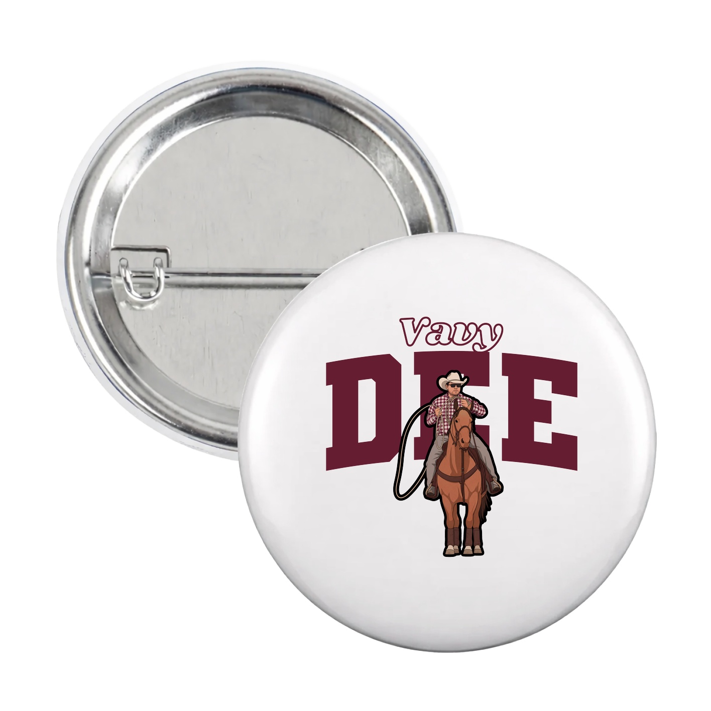 Game Day Button — Name Arch in White
