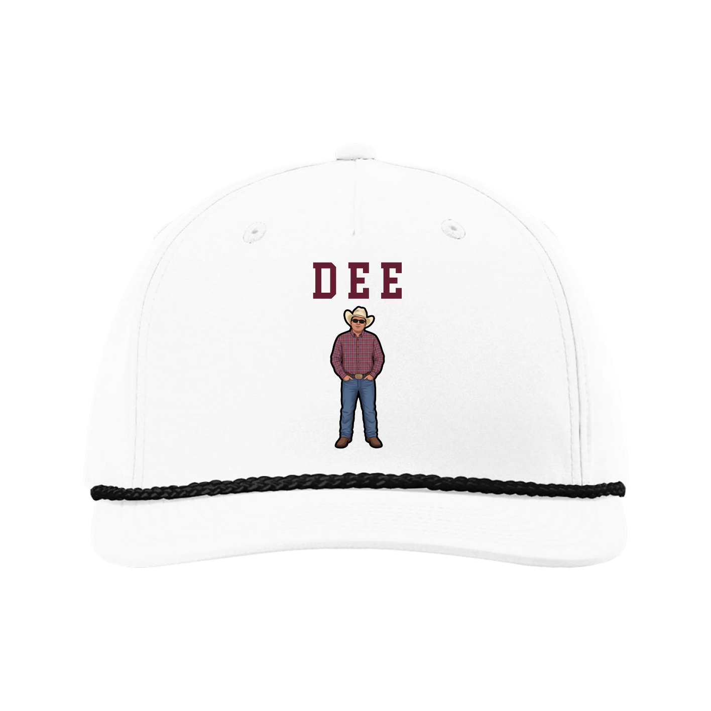Five-Panel Classic Rope Cap — Shirsey in White