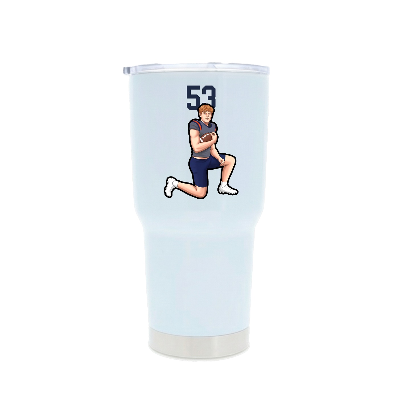 30oz Stainless Steel Tumbler — Number Top in White