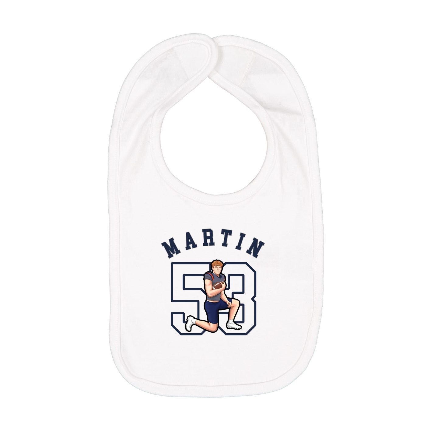 Infant Bib — Shirsey Arch in White