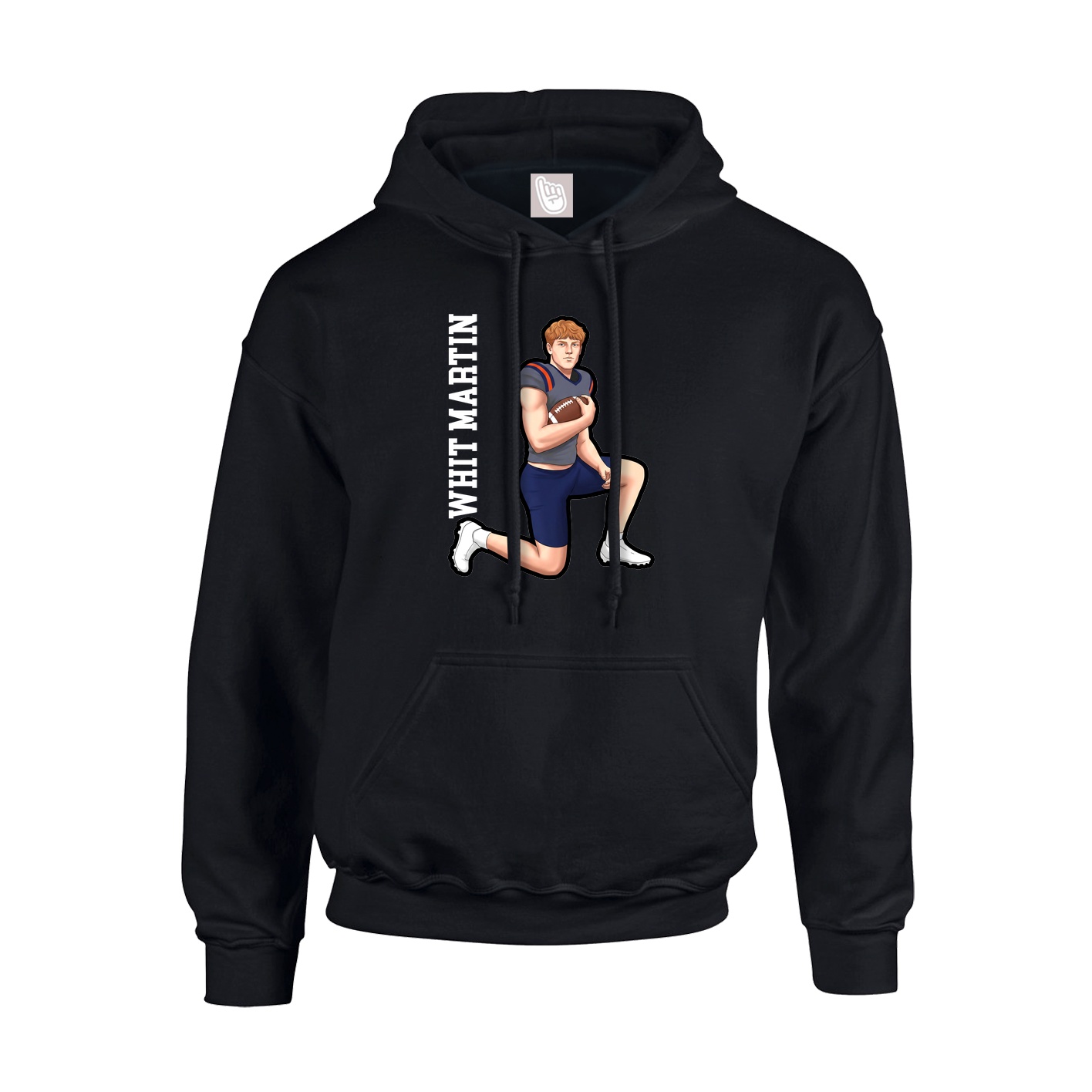 Hoodie — Name Vertical in Black