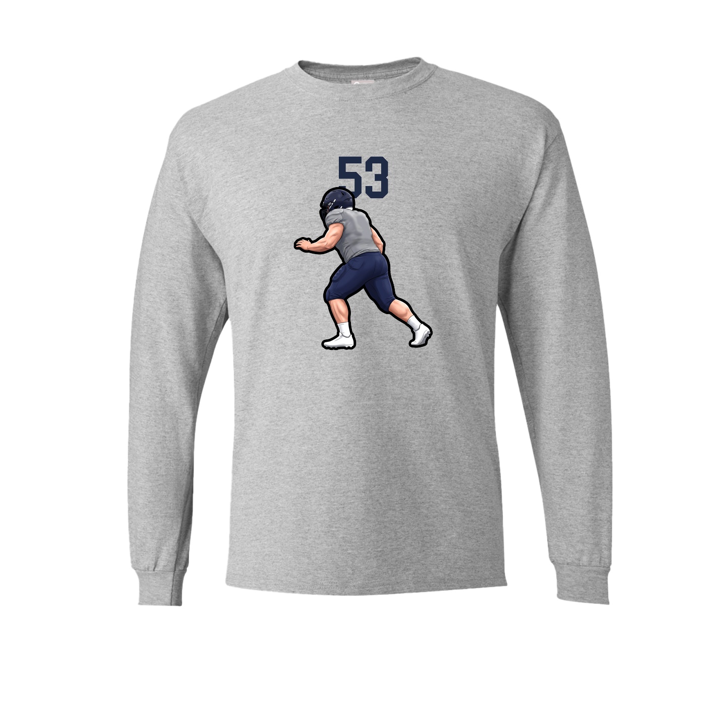 Long Sleeve Tee — Number Top in Grey