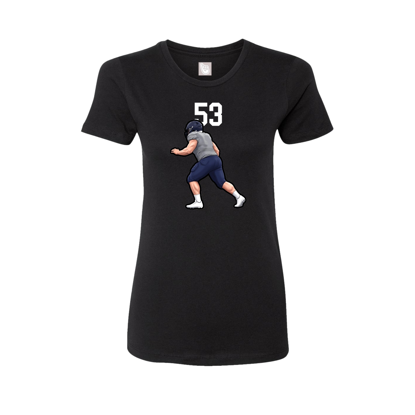 Fitted Women's Tee — Number Top in Black