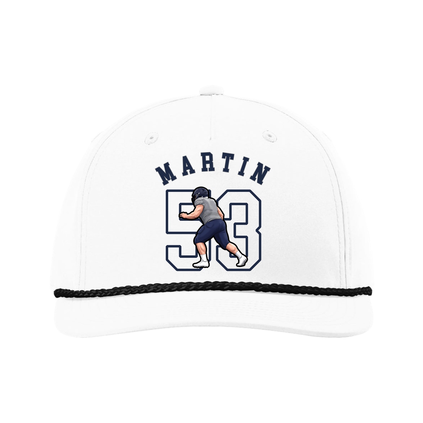 Five-Panel Classic Rope Cap — Shirsey Arch in White
