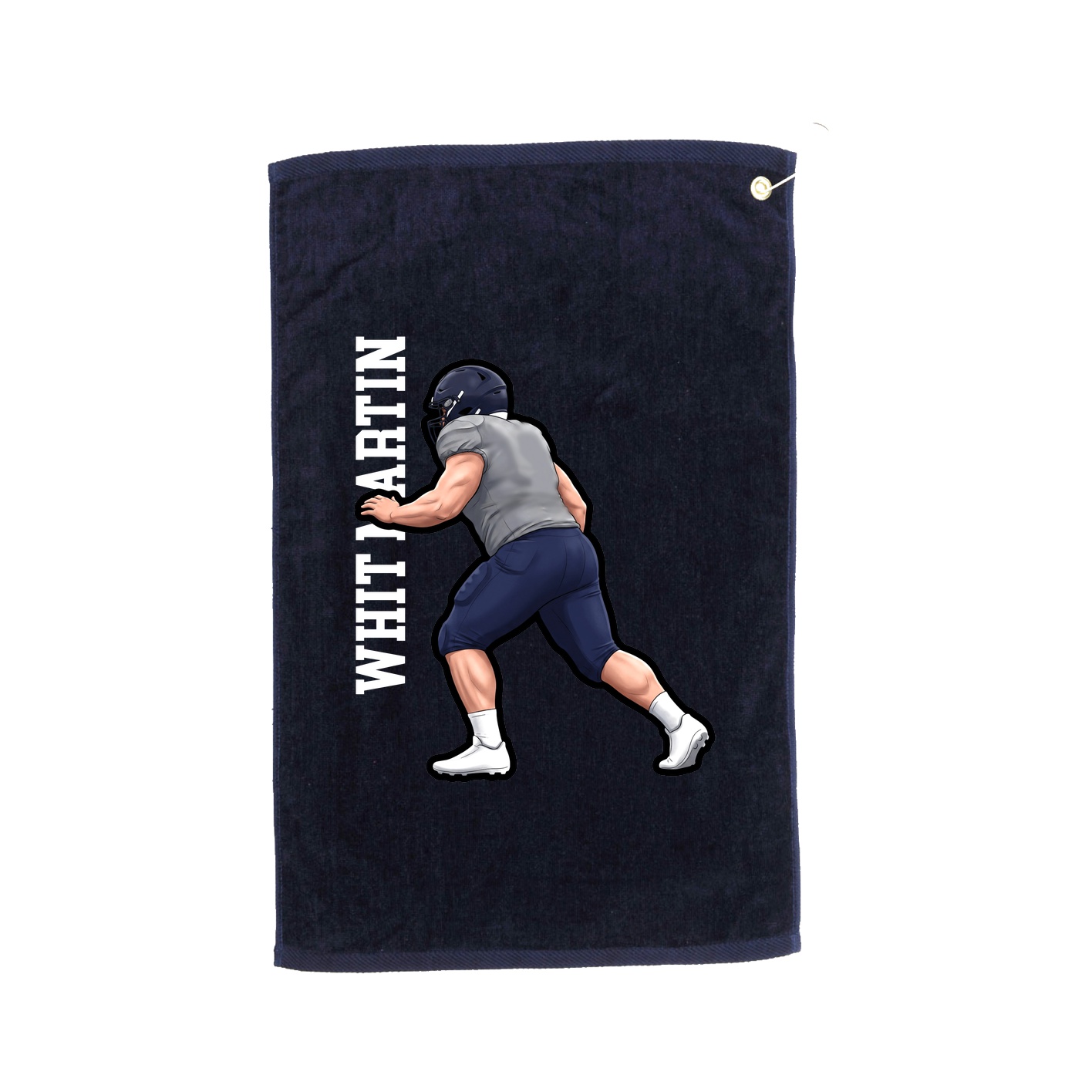 Golf Towel — Name Vertical in Navy