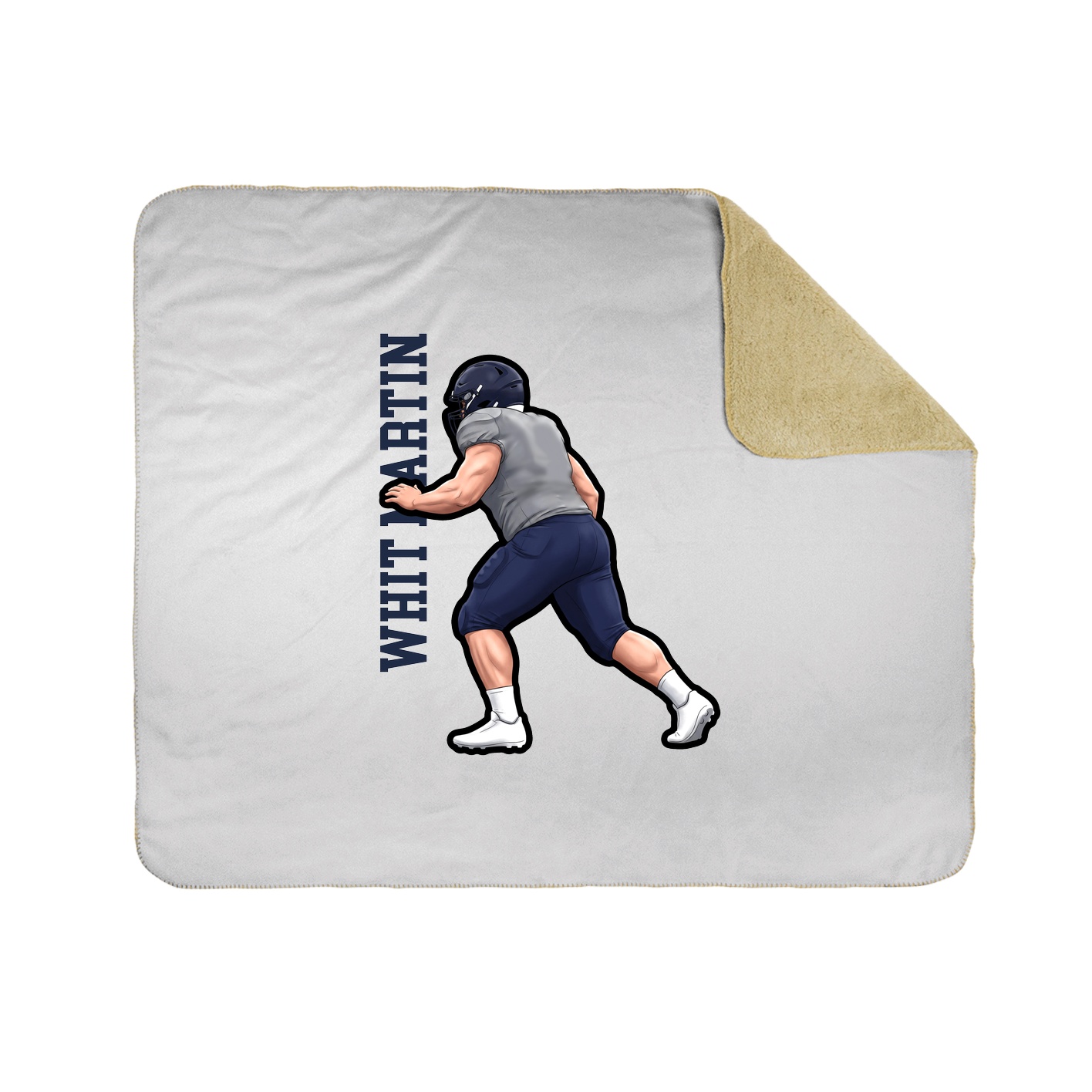 Throw Blanket — Name Vertical in White