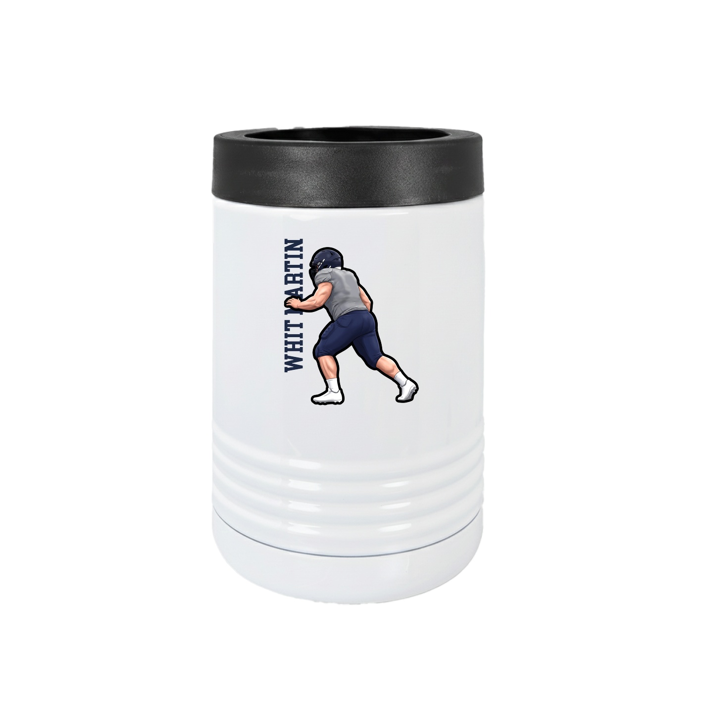 Beverage Holder — Name Vertical in White