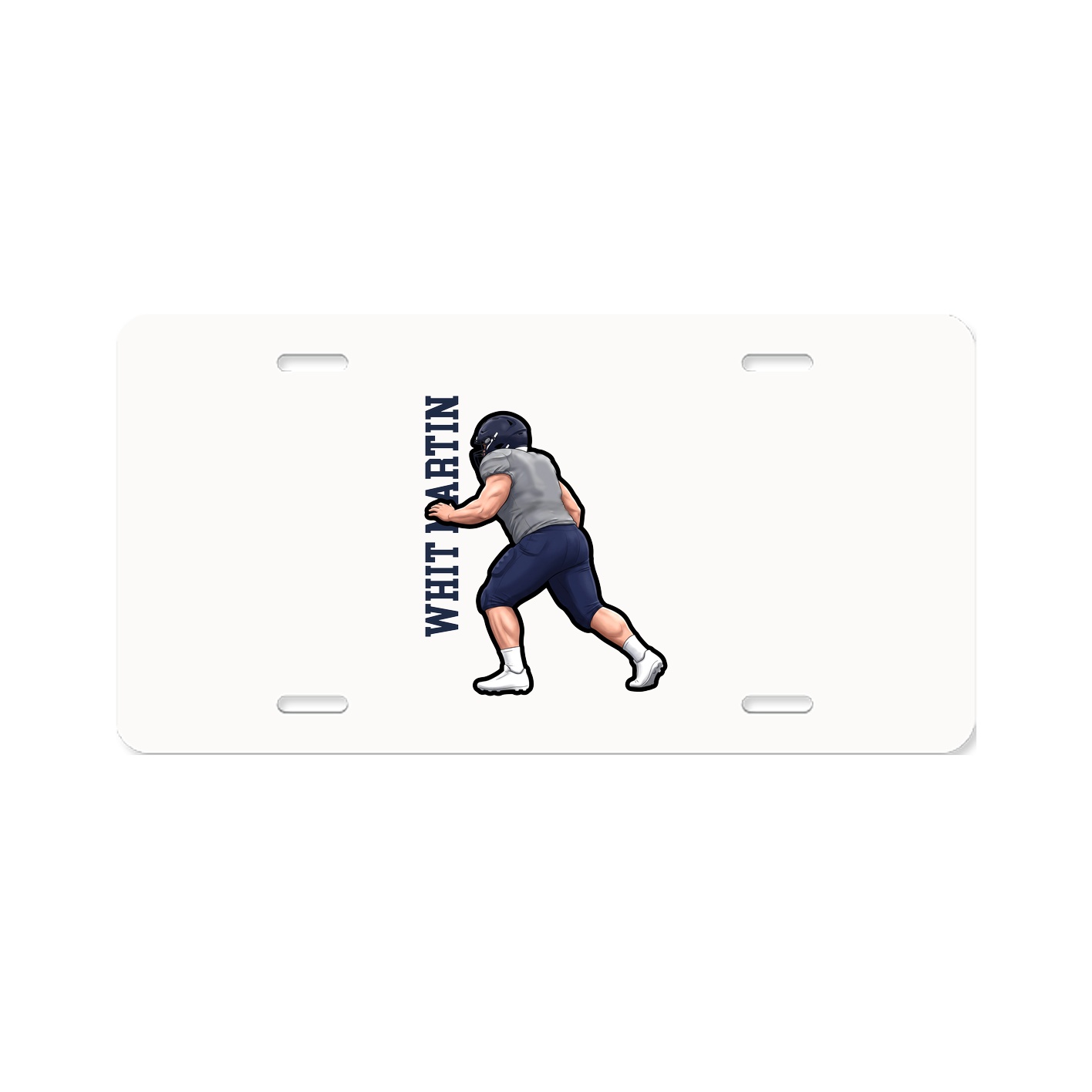 License Plate — Name Vertical in Classic