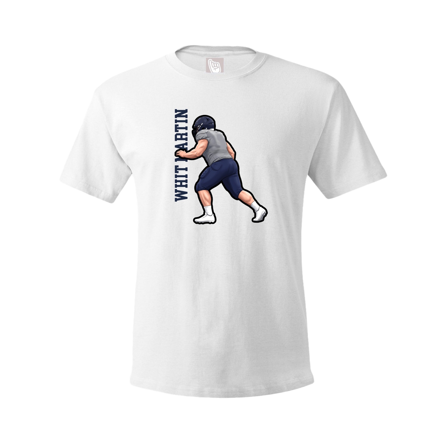Tee — Name Vertical in White