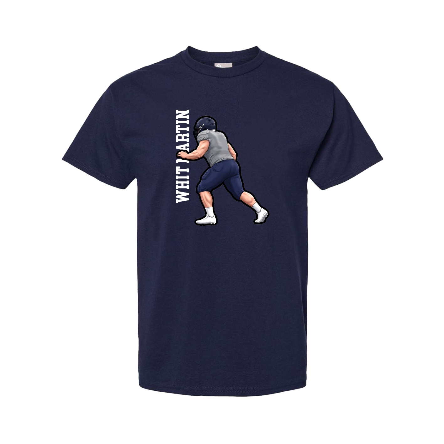 Youth Tee — Name Vertical in Navy