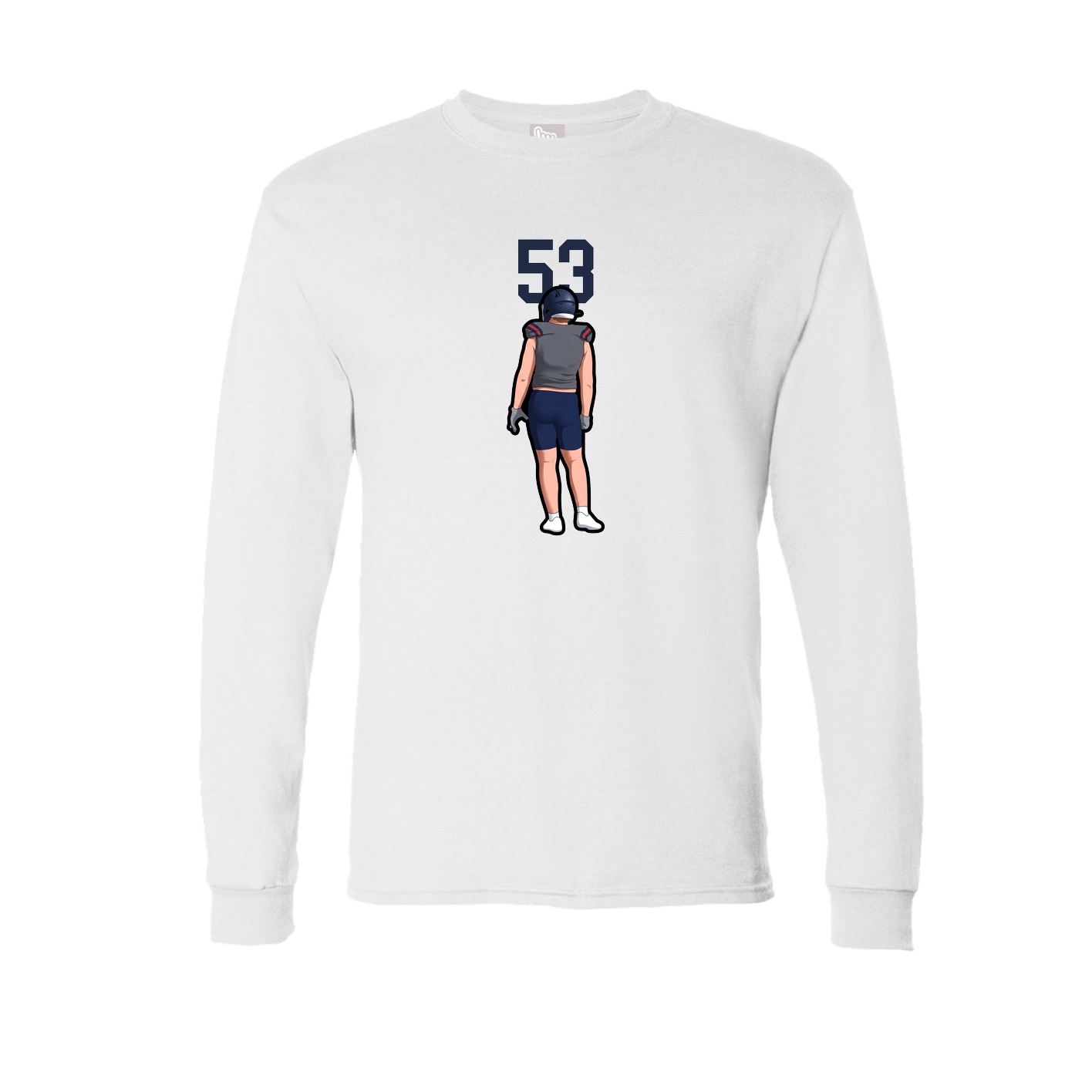 Long Sleeve Tee — Number Top in White