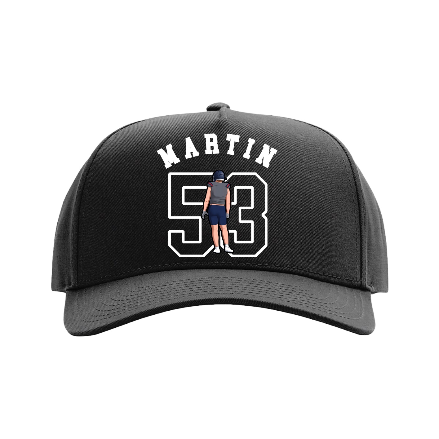 Full Fabric Five-Panel Champ Cap — Shirsey Arch in Black