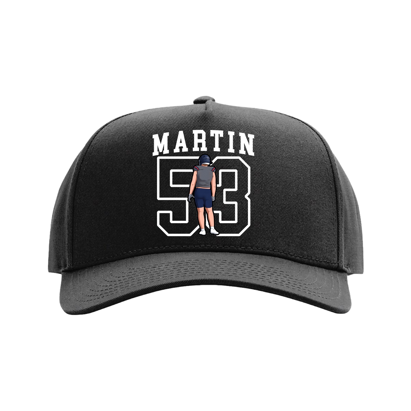 Full Fabric Five-Panel Champ Cap — Shirsey in Black