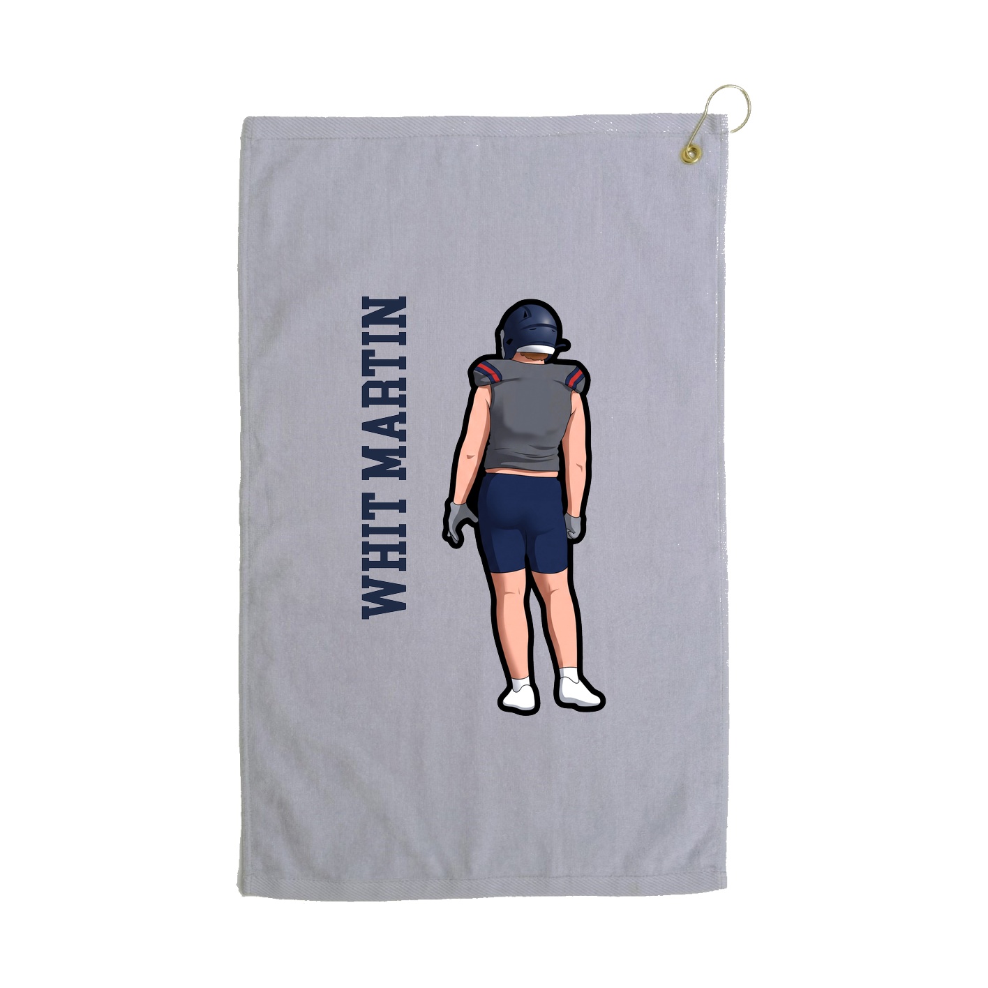 Golf Towel — Name Vertical in Grey