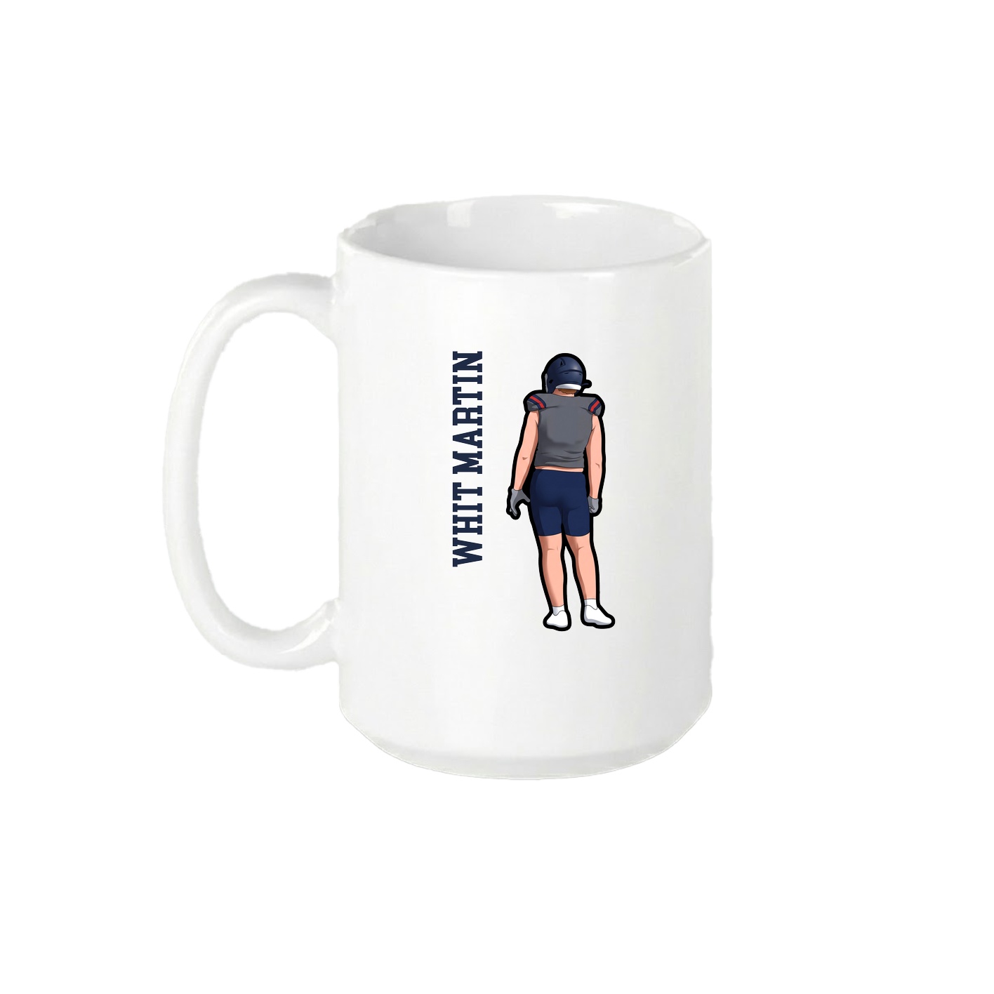 15oz Coffee Mug — Name Vertical in White
