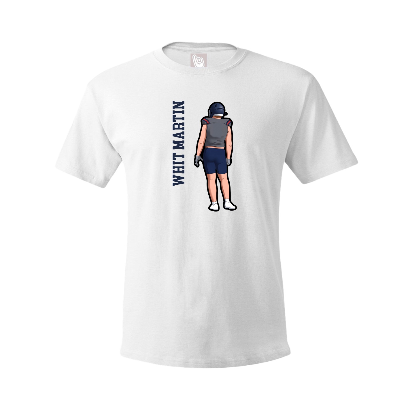 Youth Tee — Name Vertical in White