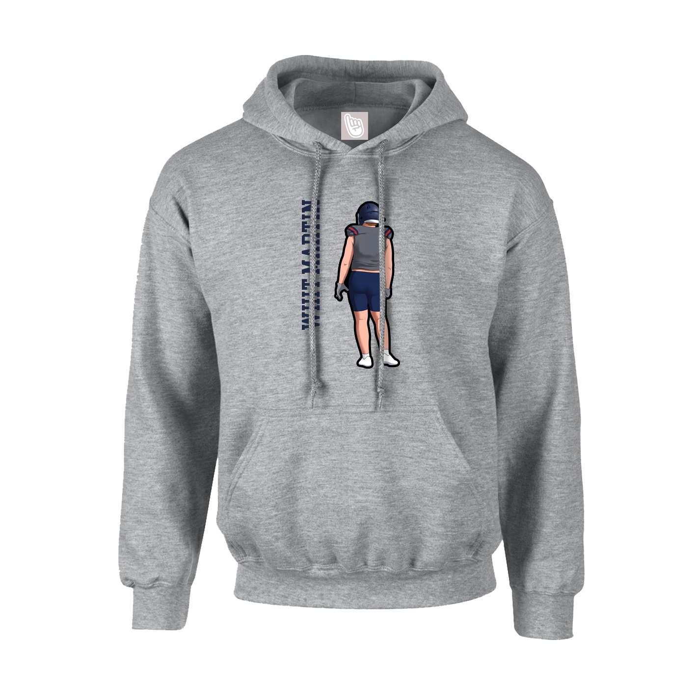Hoodie — Name Vertical in Grey