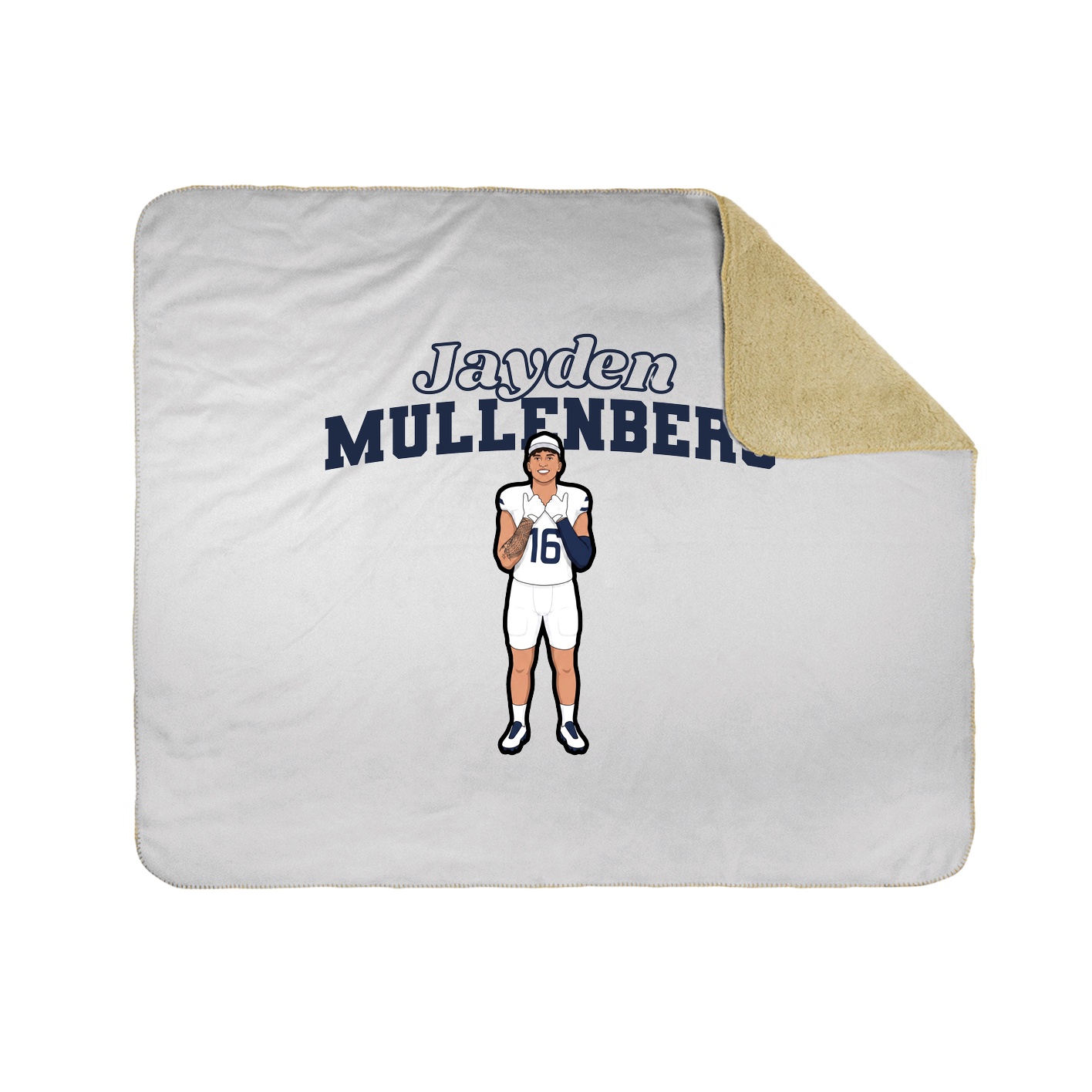 Throw Blanket — Name Arch in White