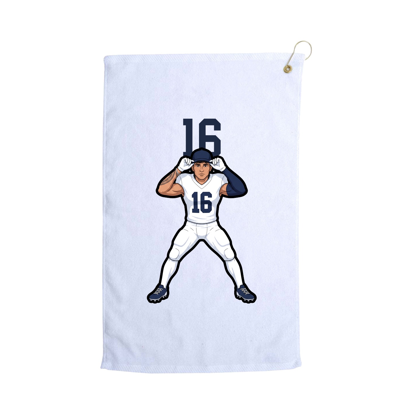 Golf Towel — Number Top in White