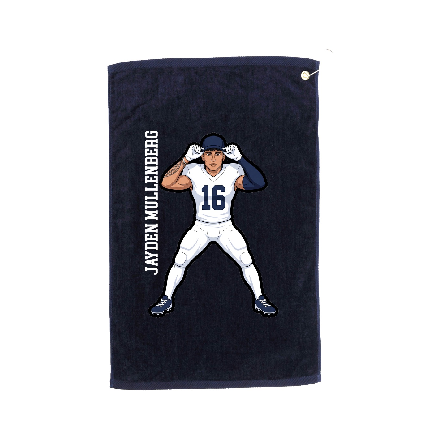 Golf Towel — Name Vertical in Navy