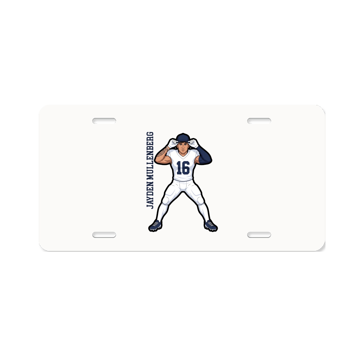 License Plate — Name Vertical in Classic