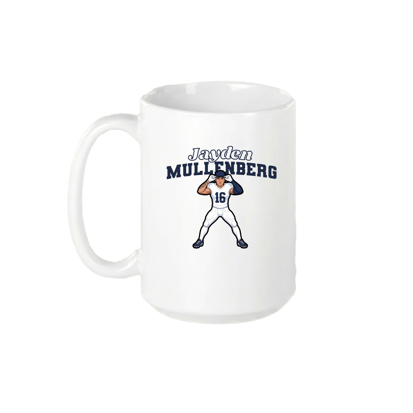 15oz Coffee Mug — Name Arch in White