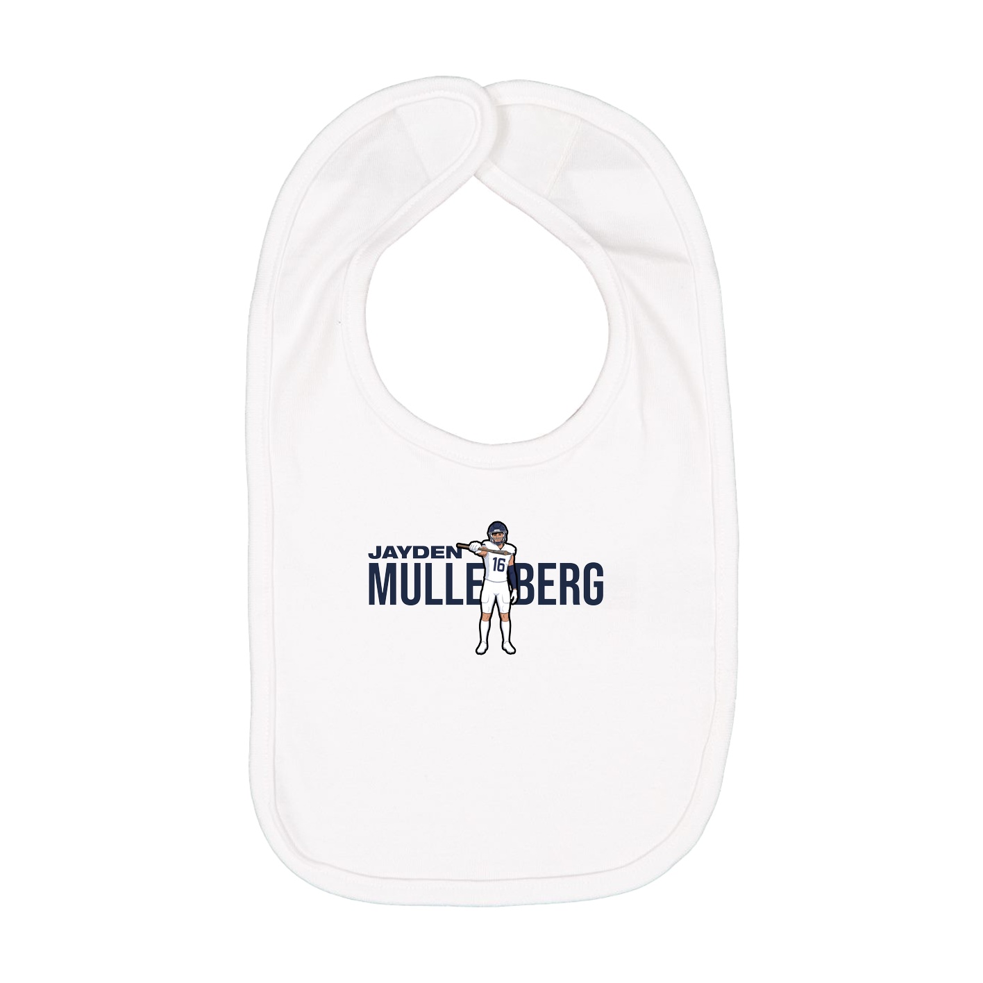 Infant Bib — Player Name in White