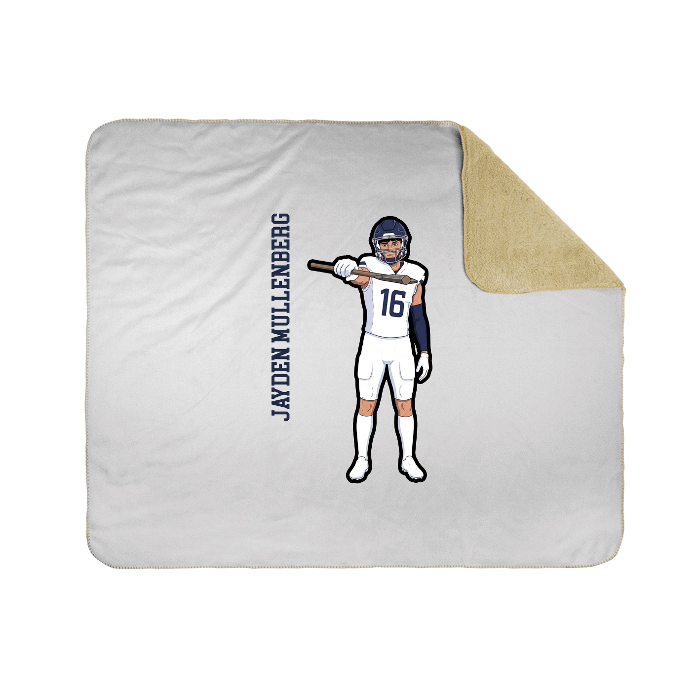 Throw Blanket — Name Vertical in White