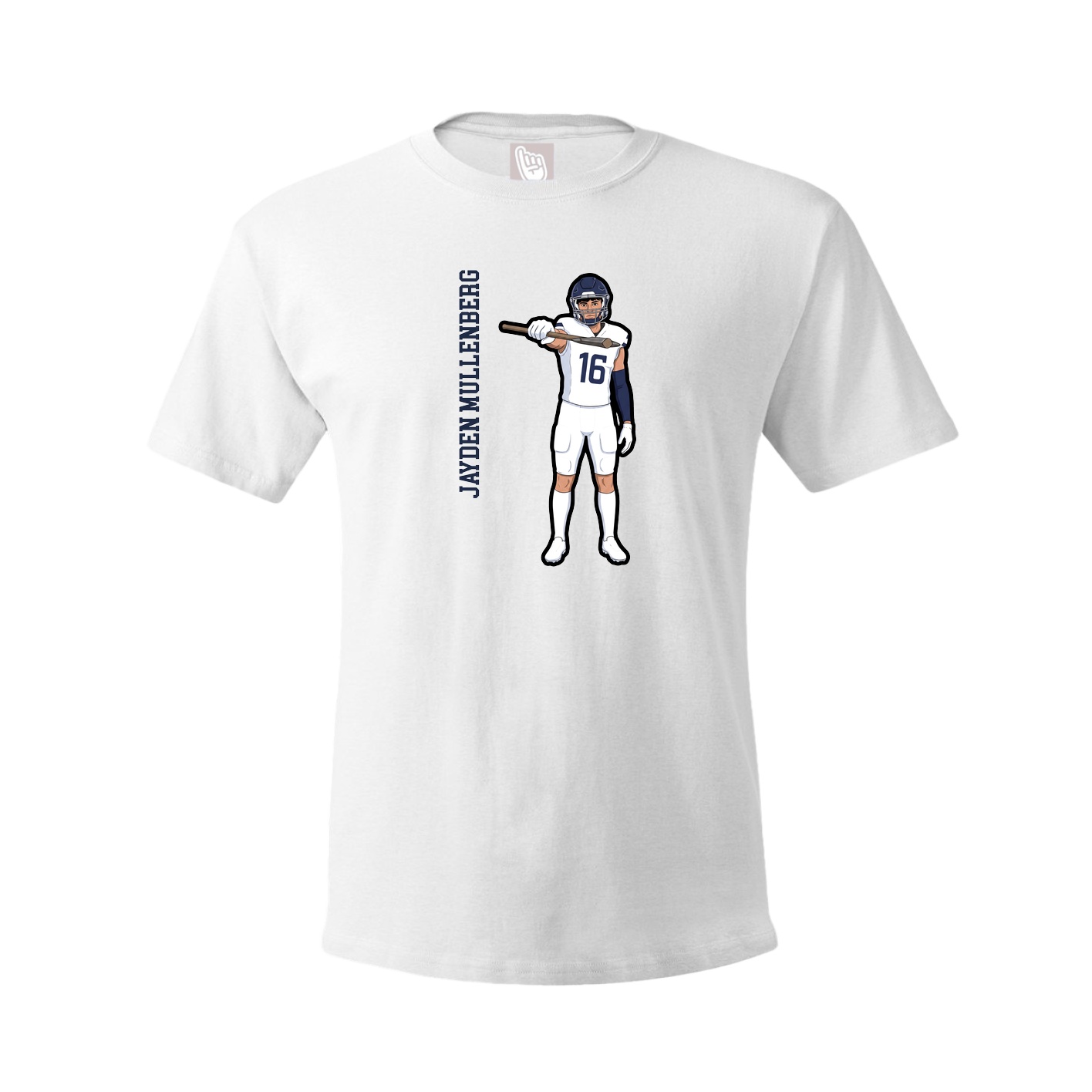 Youth Tee — Name Vertical in White