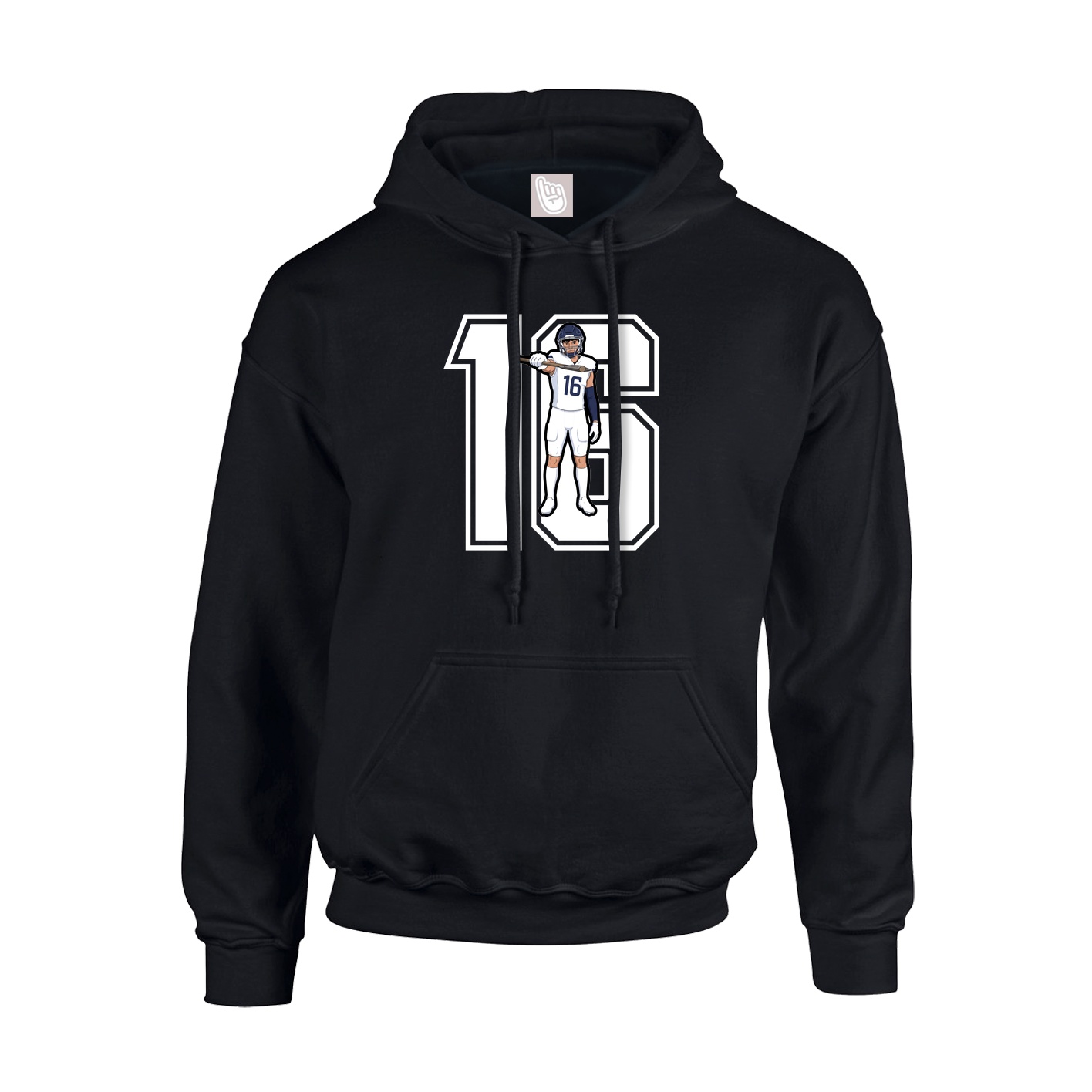 Youth Hoodie — Number in Black