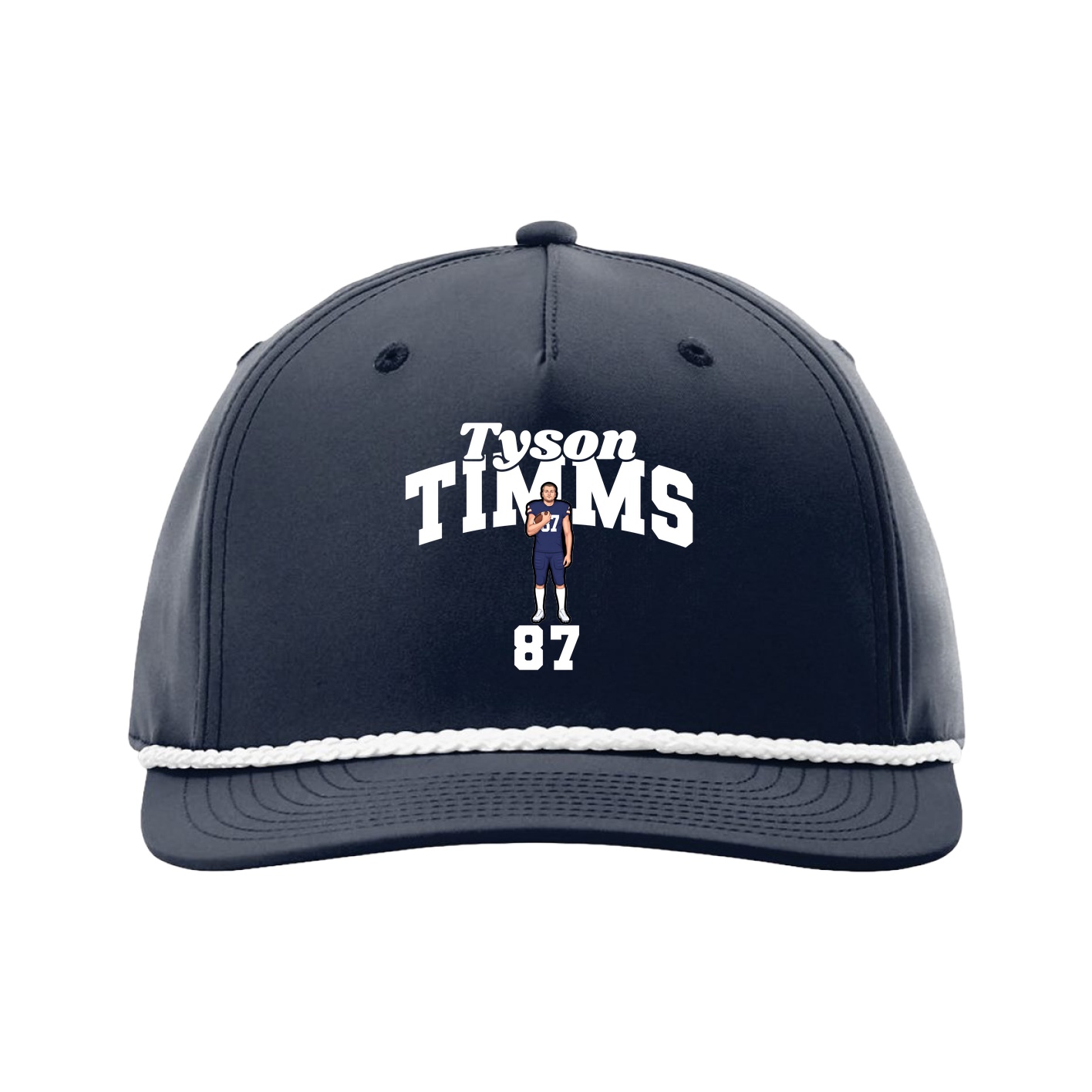Five-Panel Classic Rope Cap — Signature Arch in Navy