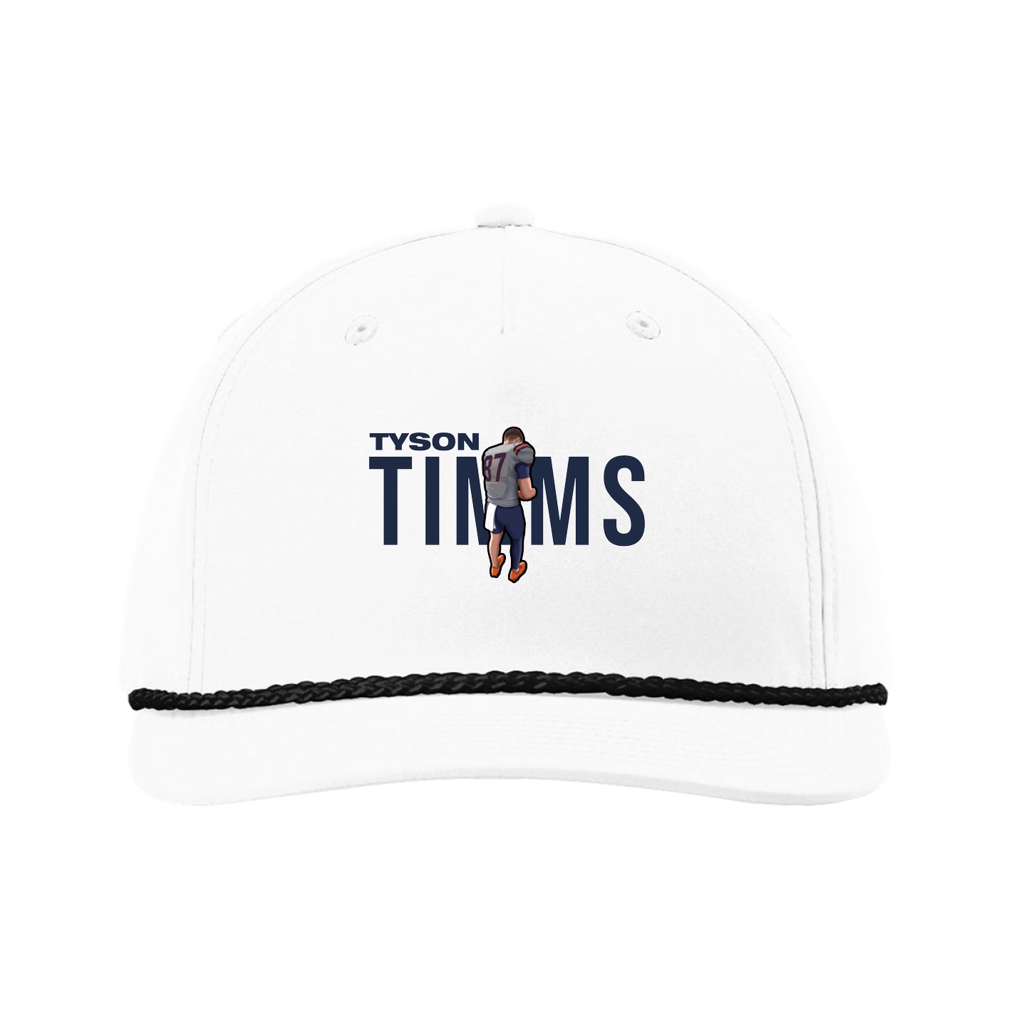 Five-Panel Classic Rope Cap — Player Name in White
