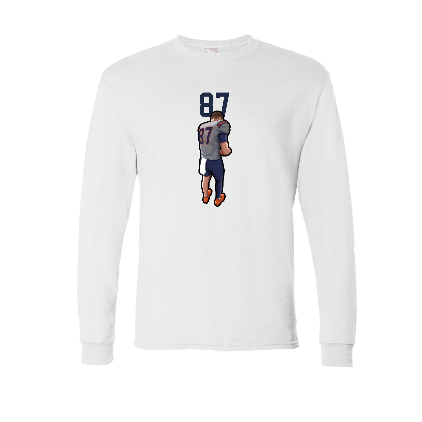 Long Sleeve Tee — Number Top in White