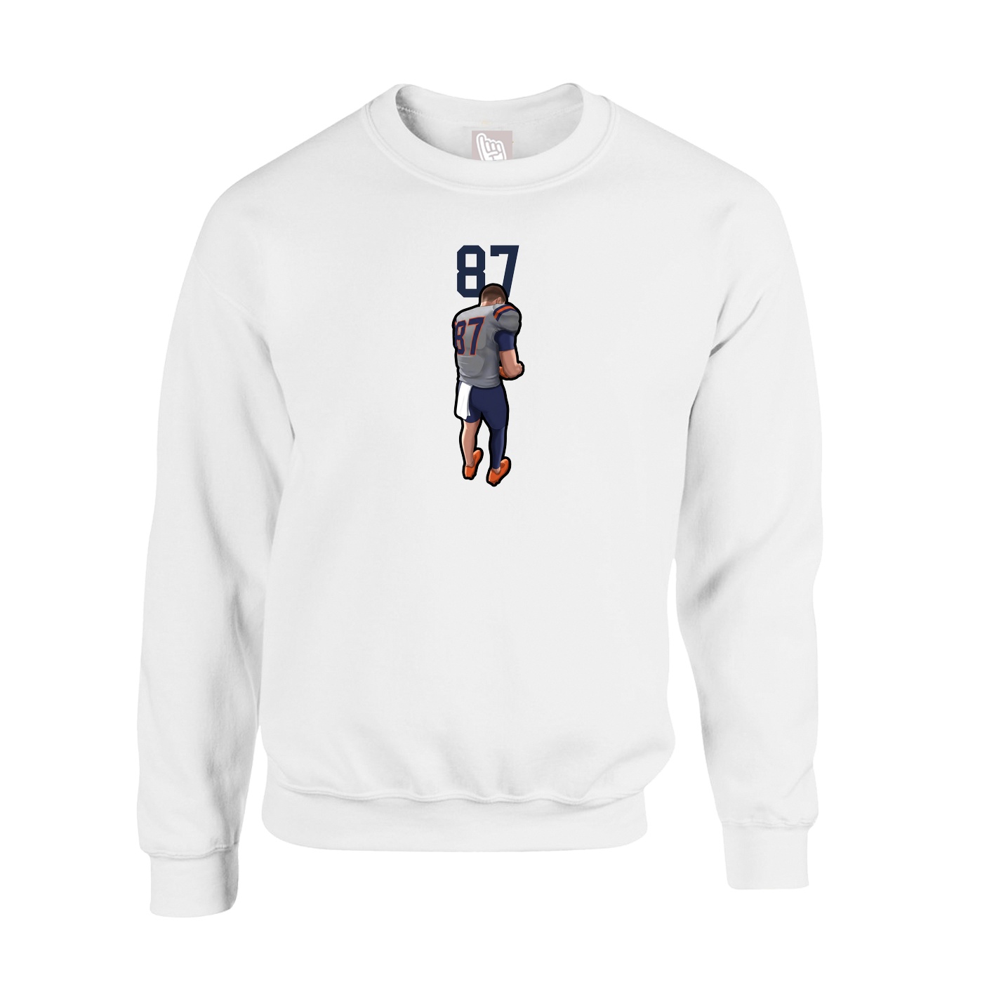 Fleece Crew — Number Top in White