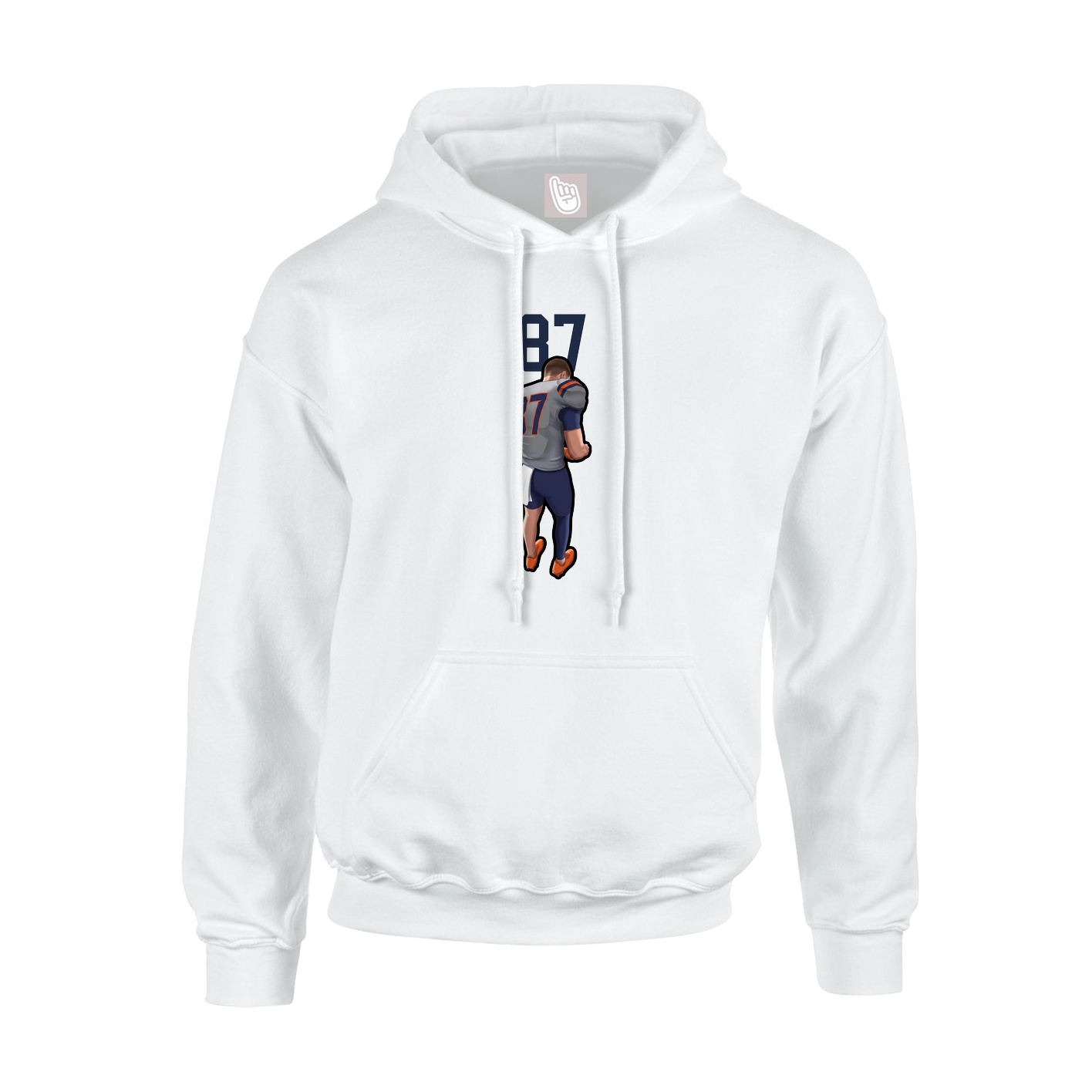 Youth Hoodie — Number Top in White