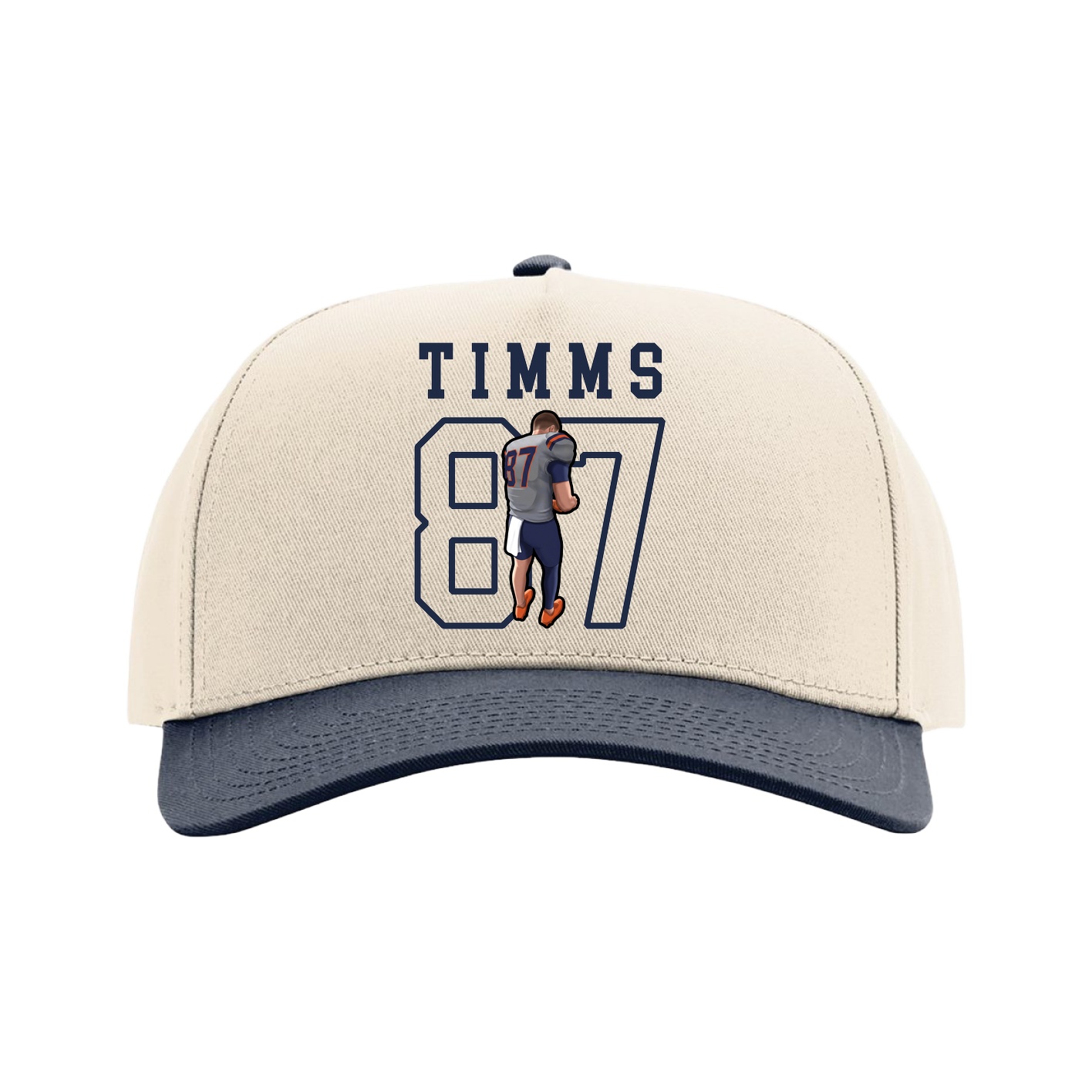 Full Fabric Five-Panel Champ Cap — Shirsey in Cream/Navy
