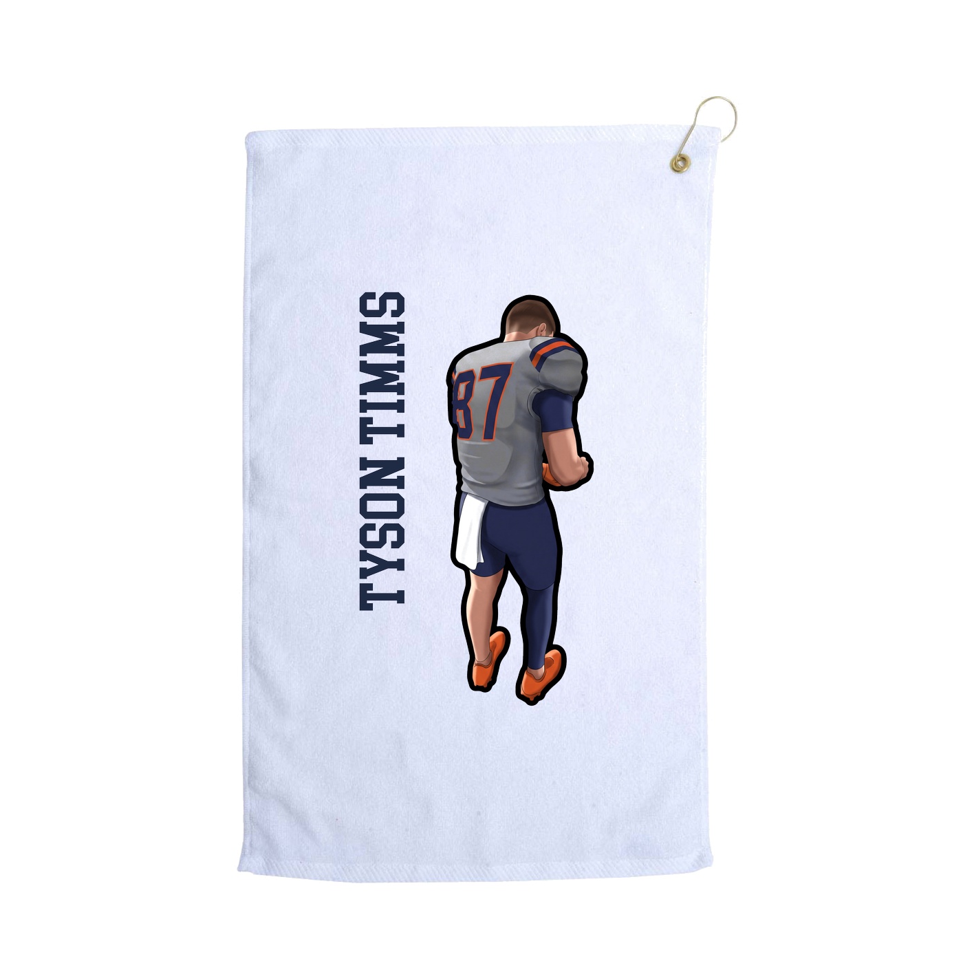 Golf Towel — Name Vertical in White