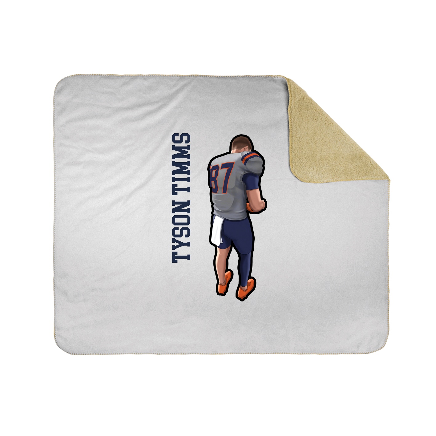 Throw Blanket — Name Vertical in White