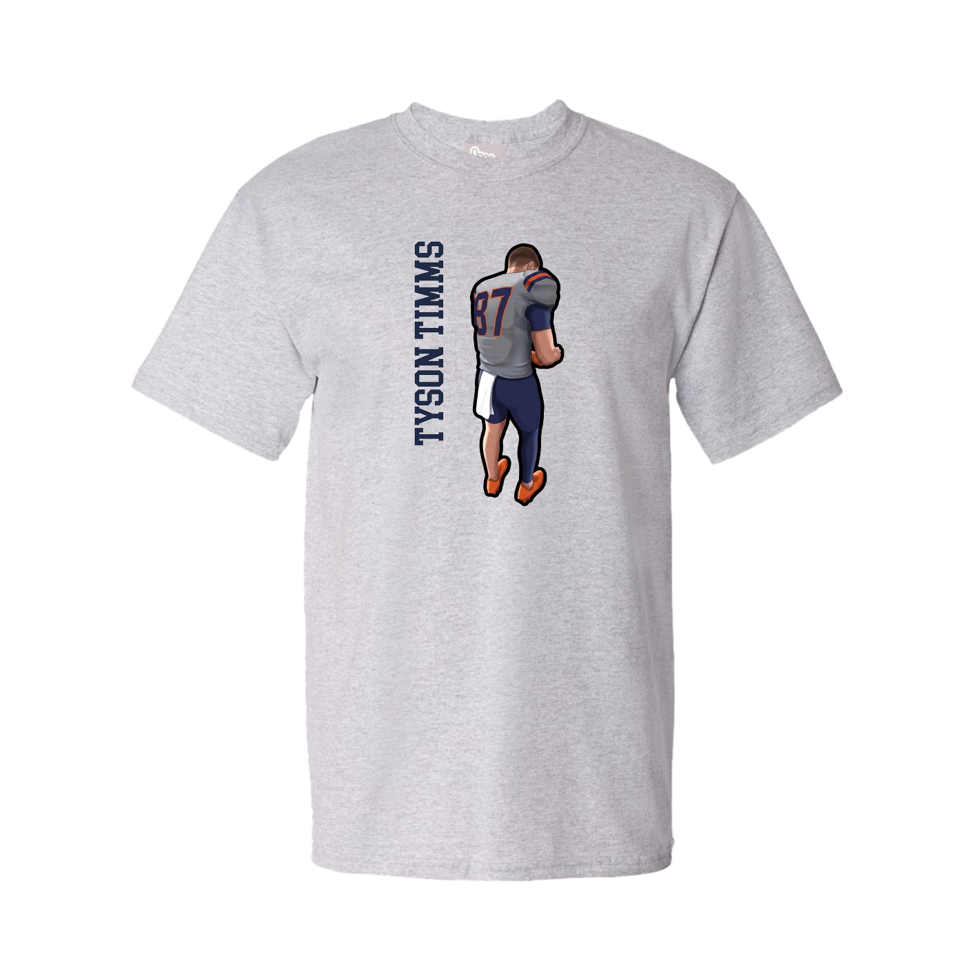 Tee — Name Vertical in Grey
