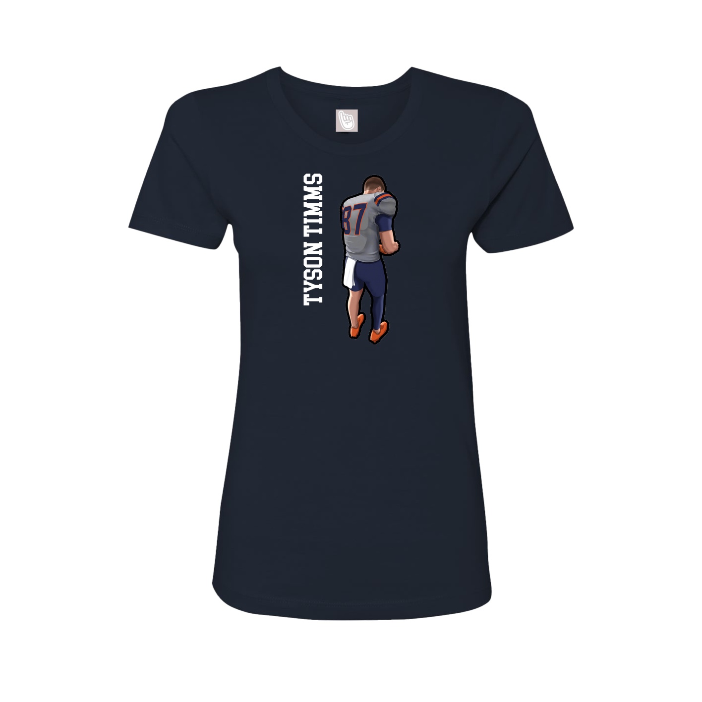 Womens Tee — Name Vertical in Navy