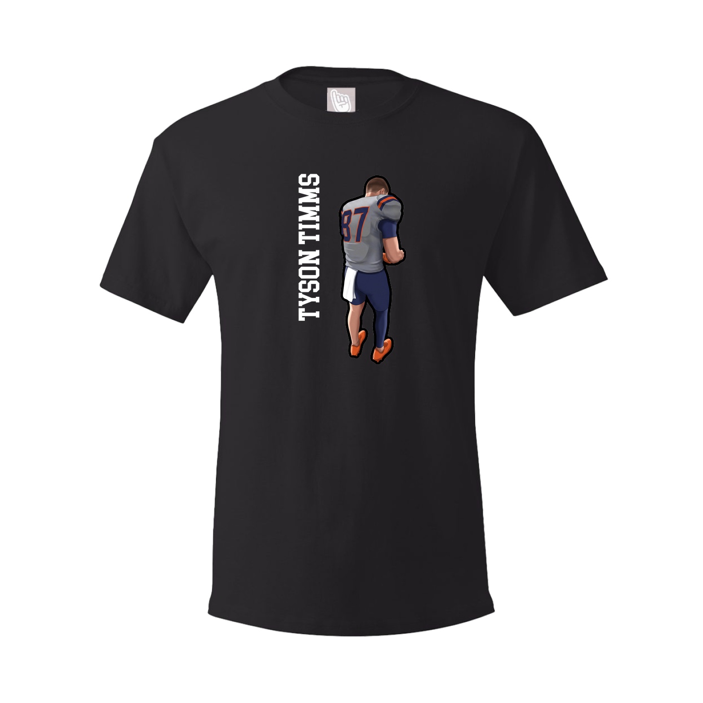 Youth Tee — Name Vertical in Black