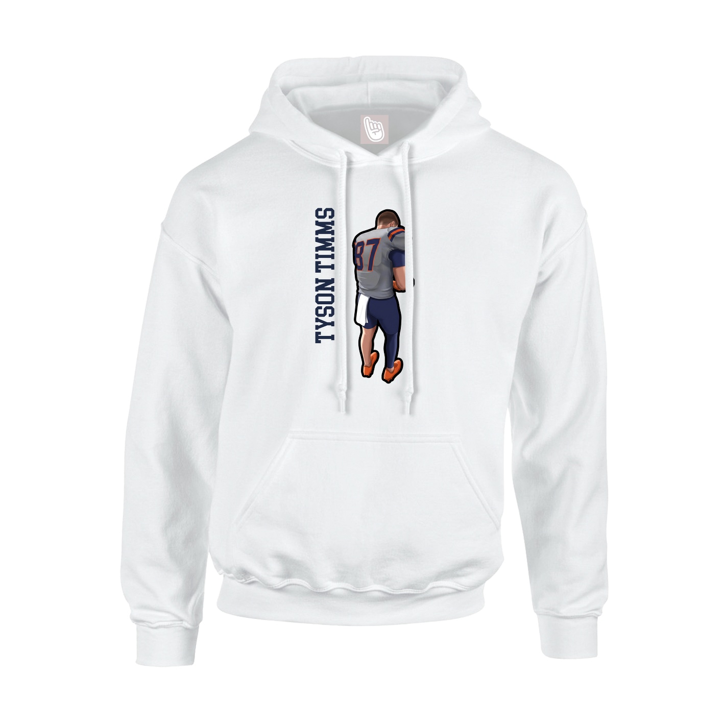 Youth Hoodie — Name Vertical in White