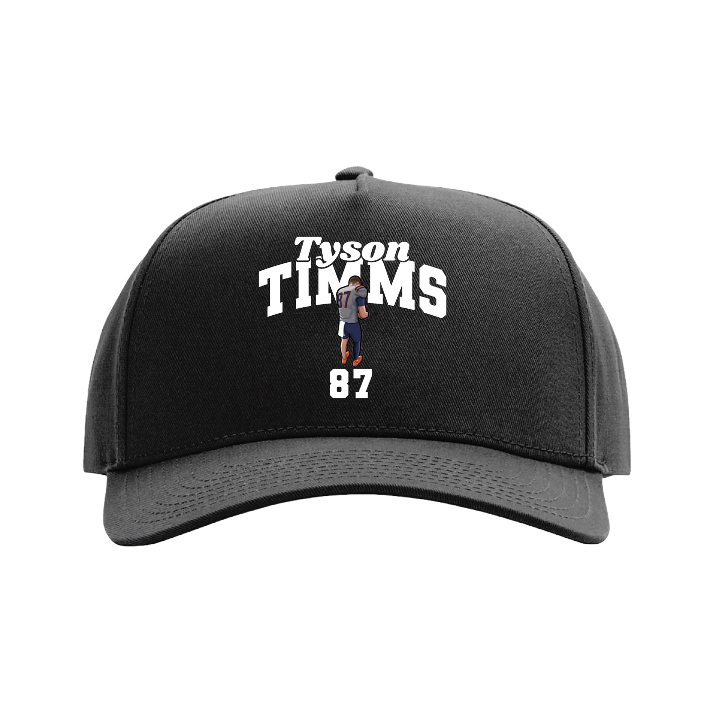 Full Fabric Five-Panel Champ Cap — Signature Arch in Black