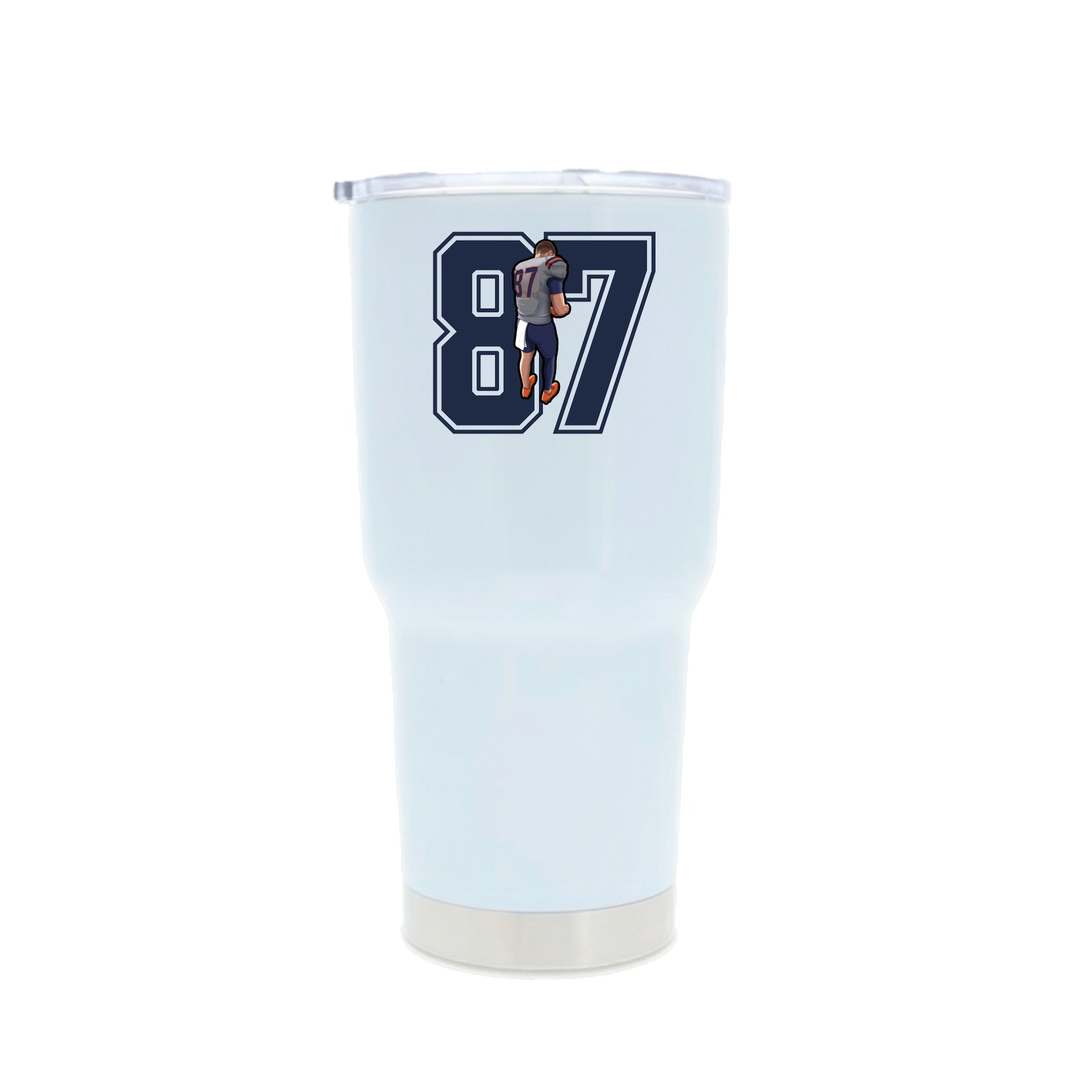 30oz Stainless Steel Tumbler — Number in White