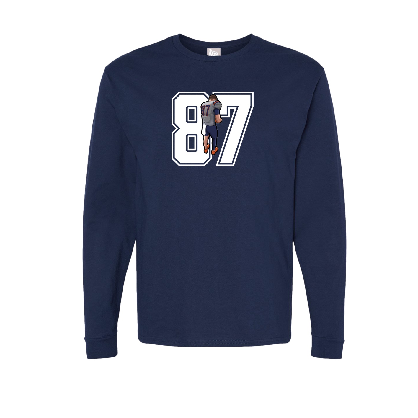 Long Sleeve Tee — Number in Navy