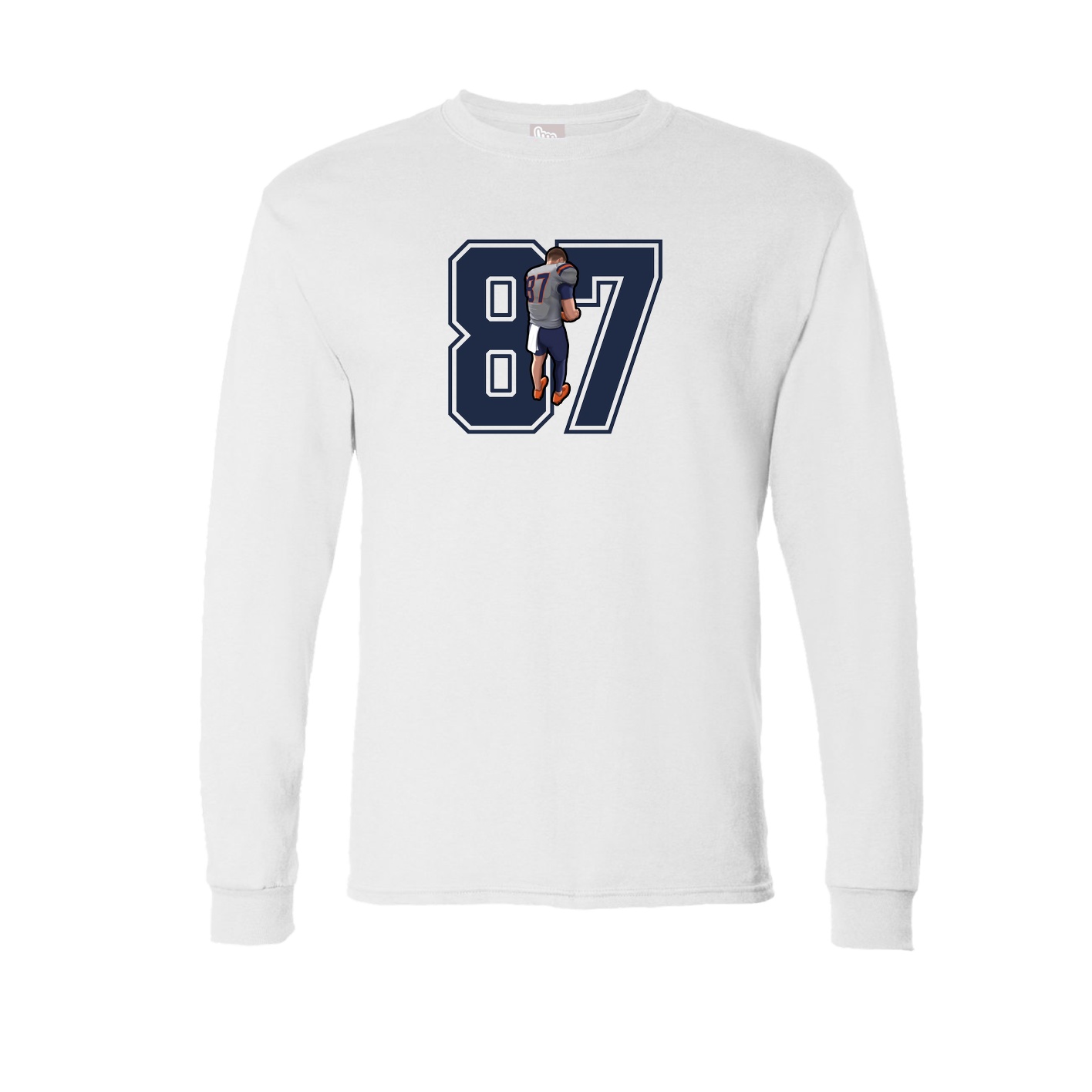 Long Sleeve Tee — Number in White